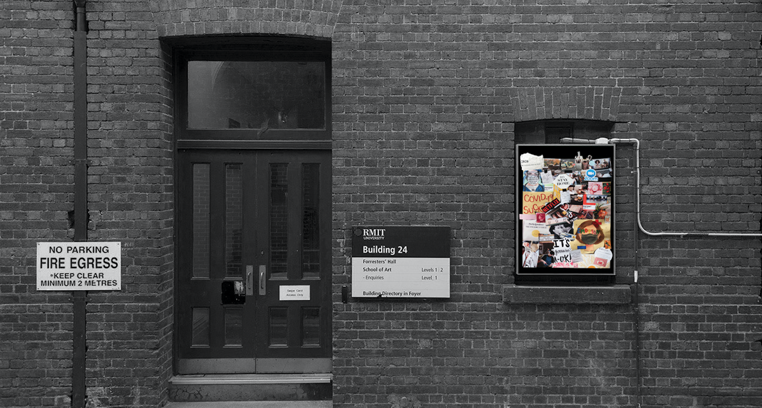 A mock-up of the artwork displayed on the Rodda Lane lightbox (2020), Curatorial Collective.