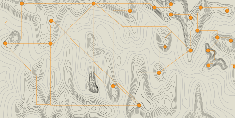 A picture of fictional "islands" interconnected with lines.